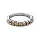 4 - Zevara 1.00 ctw Round Smoky Quartz Women Stackable Curved Wedding Band 