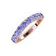 5 - Zevara 0.90 ctw Round Tanzanite Women Stackable Curved Wedding Band 