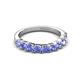 4 - Zevara 0.90 ctw Round Tanzanite Women Stackable Curved Wedding Band 