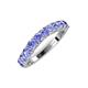 5 - Zevara 0.90 ctw Round Tanzanite Women Stackable Curved Wedding Band 