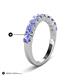 6 - Zevara 0.90 ctw Round Tanzanite Women Stackable Curved Wedding Band 