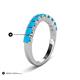 6 - Zevara 0.70 ctw Round Turquoise Women Stackable Curved Wedding Band 