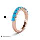 6 - Zevara 0.70 ctw Round Turquoise Women Stackable Curved Wedding Band 