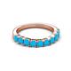 4 - Zevara 0.70 ctw Round Turquoise Women Stackable Curved Wedding Band 