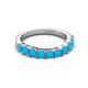 4 - Zevara 0.70 ctw Round Turquoise Women Stackable Curved Wedding Band 