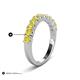 6 - Zevara 1.00 ctw Round Yellow Diamond Women Stackable Curved Wedding Band 