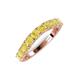 5 - Zevara 1.10 ctw Round Yellow Sapphire Women Stackable Curved Wedding Band 