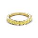 4 - Zevara 1.10 ctw Round Yellow Sapphire Women Stackable Curved Wedding Band 