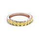 4 - Zevara 1.10 ctw Round Yellow Sapphire Women Stackable Curved Wedding Band 