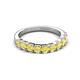 4 - Zevara 1.10 ctw Round Yellow Sapphire Women Stackable Curved Wedding Band 