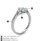 4 - Gianna 7x5 mm Oval Shape Aquamarine and Round Diamond Three Stone Engagement Ring 