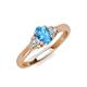 3 - Gianna 7x5 mm Oval Shape Blue Topaz and Round Diamond Three Stone Engagement Ring 
