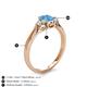 4 - Gianna 7x5 mm Oval Shape Blue Topaz and Round Diamond Three Stone Engagement Ring 