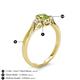 4 - Gianna 7x5 mm Oval Shape Peridot and Round Diamond Three Stone Engagement Ring 