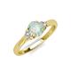 3 - Gianna 7x5 mm Oval Shape Opal and Round Diamond Three Stone Engagement Ring 