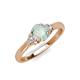 3 - Gianna 7x5 mm Oval Shape Opal and Round Diamond Three Stone Engagement Ring 