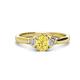 1 - Gianna 7x5 mm Oval Shape Yellow Sapphire and Round Lab Grown Diamond Three Stone Engagement Ring 