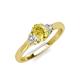 3 - Gianna 7x5 mm Oval Shape Yellow Sapphire and Round Lab Grown Diamond Three Stone Engagement Ring 