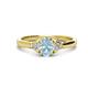 1 - Gianna 7x5 mm Oval Shape Aquamarine and Round Lab Grown Diamond Three Stone Engagement Ring 