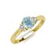 3 - Gianna 7x5 mm Oval Shape Aquamarine and Round Lab Grown Diamond Three Stone Engagement Ring 