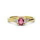 1 - Gianna 7x5 mm Oval Shape Pink Tourmaline and Round Lab Grown Diamond Three Stone Engagement Ring 