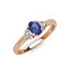 3 - Gianna 7x5 mm Oval Shape Iolite and Round Lab Grown Diamond Three Stone Engagement Ring 