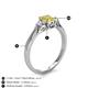 4 - Gianna 7x5 mm Oval Shape Yellow Sapphire and Round Diamond Three Stone Engagement Ring 