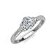 3 - Gianna GIA Certified 7x5 mm Oval Shape Diamond and Round Diamond Three Stone Engagement Ring 