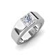 3 - Jordan 1.00 ct IGI Certified Princess Shape Solitaire Lab Grown Diamond (5.50 mm) Men's Wedding Band 