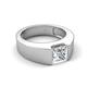 6 - Jordan 1.25 ct GIA Certified Princess Shape Solitaire Natural Diamond (6.00 mm) Men's Wedding Band 