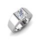 3 - Jordan 2.00 ct IGI Certified Princess Shape Solitaire Lab Grown Diamond (7.00 mm) Men's Wedding Band 