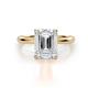 1 - Solina 2.64 ctw IGI Certified Emerald Shape Lab Grown Diamond accented Lab Grown Diamond Hidden Halo Women Engagement Ring 