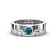1 - Marcus 0.25 ct London Blue Topaz Solitaire Men Wedding Band (6 mm) 