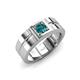 3 - Marcus 0.25 ct London Blue Topaz Solitaire Men Wedding Band (6 mm) 
