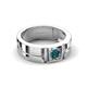 4 - Marcus 0.25 ct London Blue Topaz Solitaire Men Wedding Band (6 mm) 