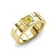 3 - Marcus 0.25 ct Yellow Diamond Solitaire Men Wedding Band (6 mm) 