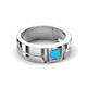 4 - Marcus 0.25 ct Turquoise Solitaire Men Wedding Band (6 mm) 