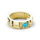 4 - Marcus 0.25 ct Turquoise Solitaire Men Wedding Band (6 mm) 