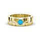1 - Marcus 0.25 ct Turquoise Solitaire Men Wedding Band (6 mm) 