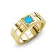 3 - Marcus 0.25 ct Turquoise Solitaire Men Wedding Band (6 mm) 