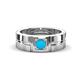 1 - Marcus 0.25 ct Turquoise Solitaire Men Wedding Band (6 mm) 
