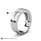5 - Marcus 0.22 ct Blue Topaz Solitaire Men Wedding Band (6 mm) 