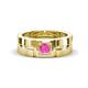 1 - Marcus 0.30 ct Pink Sapphire Solitaire Men Wedding Band (6 mm) 