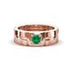 1 - Marcus 0.20 ct Emerald Solitaire Men Wedding Band (6 mm) 