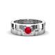 1 - Marcus 0.27 ct Ruby Solitaire Men Wedding Band (6 mm) 