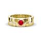1 - Marcus 0.27 ct Ruby Solitaire Men Wedding Band (6 mm) 