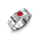 3 - Marcus 0.27 ct Ruby Solitaire Men Wedding Band (6 mm) 