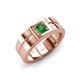 3 - Marcus 0.29 ct Green Garnet Solitaire Men Wedding Band (6 mm) 