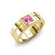 3 - Marcus 0.30 ct Pink Sapphire Solitaire Men Wedding Band (6 mm) 