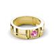 4 - Marcus 0.30 ct Pink Sapphire Solitaire Men Wedding Band (6 mm) 
